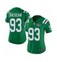 Women's New York Jets #93 Tarell Basham Limited Green Rush Vapor Untouchable Football Jersey