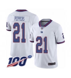 Men's New York Giants #21 Jabrill Peppers Limited White Rush Vapor Untouchable 100th Season Football Jersey