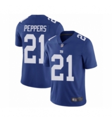 Youth New York Giants #21 Jabrill Peppers Royal Blue Team Color Vapor Untouchable Limited Player Football Jersey