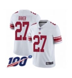 Men's New York Giants #27 Deandre Baker White Vapor Untouchable Limited Player 100th Season Football Jersey