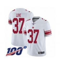 Men's New York Giants #37 Julian Love White Vapor Untouchable Limited Player 100th Season Football Jersey