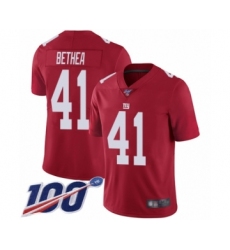 Men's New York Giants #41 Antoine Bethea Red Limited Red Inverted Legend 100th Season Football Jersey