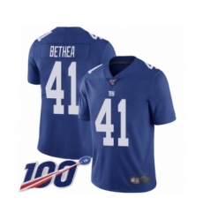 Men's New York Giants #41 Antoine Bethea Royal Blue Team Color Vapor Untouchable Limited Player 100th Season Football Jersey