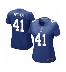 Women's New York Giants #41 Antoine Bethea Game Royal Blue Team Color Football Jersey