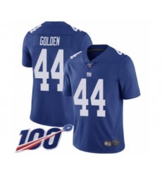 Men's New York Giants #44 Markus Golden Royal Blue Team Color Vapor Untouchable Limited Player 100th Season Football Jersey