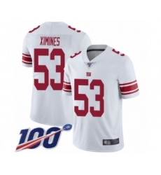 Men's New York Giants #53 Oshane Ximines White Vapor Untouchable Limited Player 100th Season Football Jersey