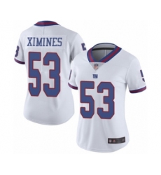 Women's New York Giants #53 Oshane Ximines Limited White Rush Vapor Untouchable Football Jersey