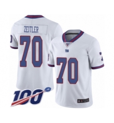Men's New York Giants #70 Kevin Zeitler Limited White Rush Vapor Untouchable 100th Season Football Jersey