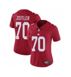Women's New York Giants #70 Kevin Zeitler Red Alternate Vapor Untouchable Limited Player Football Jersey