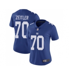 Women's New York Giants #70 Kevin Zeitler Royal Blue Team Color Vapor Untouchable Limited Player Football Jersey