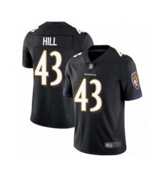 Youth Baltimore Ravens #43 Justice Hill Black Alternate Vapor Untouchable Limited Player Football Jersey