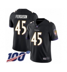 Men's Baltimore Ravens #45 Jaylon Ferguson Black Alternate Vapor Untouchable Limited Player 100th Season Football Jersey