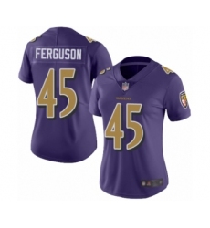 Women's Baltimore Ravens #45 Jaylon Ferguson Limited Purple Rush Vapor Untouchable Football Jersey