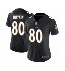 Women's Baltimore Ravens #80 Miles Boykin Black Alternate Vapor Untouchable Limited Player Football Jersey