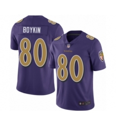 Youth Baltimore Ravens #80 Miles Boykin Limited Purple Rush Vapor Untouchable Football Jersey