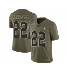 Men's New Orleans Saints #22 Chauncey Gardner-Johnson Limited Olive 2017 Salute to Service Football Jersey