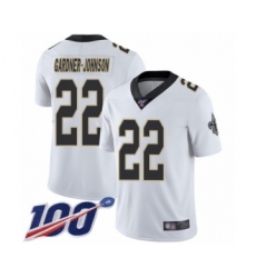Men's New Orleans Saints #22 Chauncey Gardner-Johnson White Vapor Untouchable Limited Player 100th Season Football Jersey