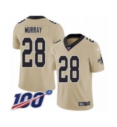 Men's New Orleans Saints #28 Latavius Murray Limited Gold Inverted Legend 100th Season Football Jersey
