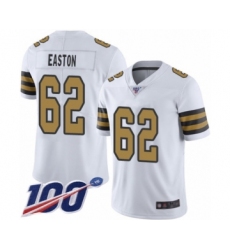 Men's New Orleans Saints #62 Nick Easton Limited White Rush Vapor Untouchable 100th Season Football Jersey
