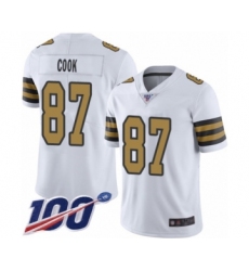 Men's New Orleans Saints #87 Jared Cook Limited White Rush Vapor Untouchable 100th Season Football Jersey
