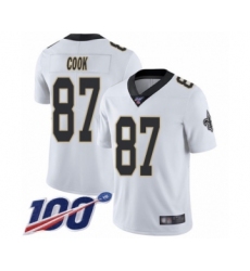 Men's New Orleans Saints #87 Jared Cook White Vapor Untouchable Limited Player 100th Season Football Jersey
