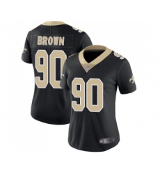 Women's New Orleans Saints #90 Malcom Brown Black Team Color Vapor Untouchable Limited Player Football Jersey