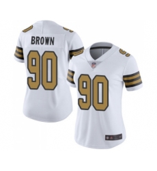Women's New Orleans Saints #90 Malcom Brown Limited White Rush Vapor Untouchable Football Jersey