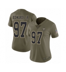Women's New Orleans Saints #97 Mario Edwards Jr Limited Olive 2017 Salute to Service Football Jersey