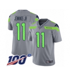 Men's Seattle Seahawks #11 Gary Jennings Jr. Limited Silver Inverted Legend 100th Season Football Jersey