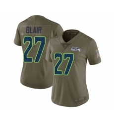 Women's Seattle Seahawks #27 Marquise Blair Limited Olive 2017 Salute to Service Football Jersey