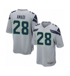 Men's Seattle Seahawks #28 Ugo Amadi Game Grey Alternate Football Jersey