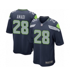 Men's Seattle Seahawks #28 Ugo Amadi Game Navy Blue Team Color Football Jersey