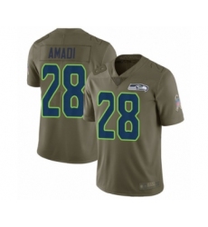 Youth Seattle Seahawks #28 Ugo Amadi Limited Olive 2017 Salute to Service Football Jersey