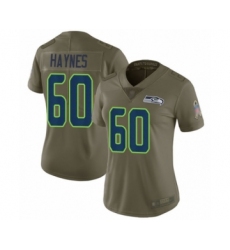 Women's Seattle Seahawks #60 Phil Haynes Limited Olive 2017 Salute to Service Football Jersey