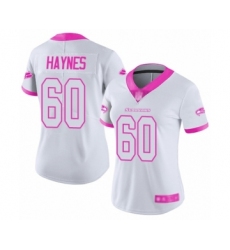 Women's Seattle Seahawks #60 Phil Haynes Limited White Pink Rush Fashion Football Jersey