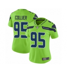 Women's Seattle Seahawks #95 L.J. Collier Limited Green Rush Vapor Untouchable Football Jersey