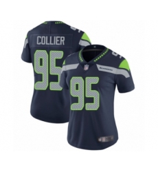 Women's Seattle Seahawks #95 L.J. Collier Navy Blue Team Color Vapor Untouchable Limited Player Football Jersey