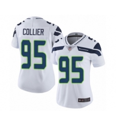 Women's Seattle Seahawks #95 L.J. Collier White Vapor Untouchable Limited Player Football Jersey