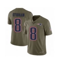 Youth New England Patriots #8 Jarrett Stidham Limited Olive 2017 Salute to Service Football Jersey