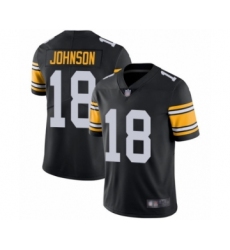 Men's Pittsburgh Steelers #18 Diontae Johnson Black Alternate Vapor Untouchable Limited Player Football Jersey