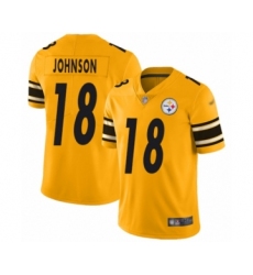 Men's Pittsburgh Steelers #18 Diontae Johnson Limited Gold Inverted Legend Football Jersey