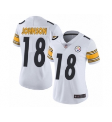 Women's Pittsburgh Steelers #18 Diontae Johnson White Vapor Untouchable Limited Player Football Jersey