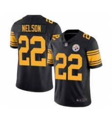Men's Pittsburgh Steelers #22 Steven Nelson Limited Black Rush Vapor Untouchable Football Jersey
