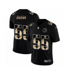 Men's Pittsburgh Steelers #55 Devin Bush Limited Black Statue of Liberty Football Jersey