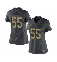 Women's Pittsburgh Steelers #55 Devin Bush Limited Black 2016 Salute to Service Football Jersey