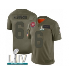 Youth San Francisco 49ers #6 Mitch Wishnowsky Limited Olive 2019 Salute to Service Super Bowl LIV Bound Football Jersey