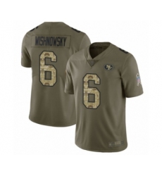 Youth San Francisco 49ers #6 Mitch Wishnowsky Limited Olive Camo 2017 Salute to Service Football Jersey