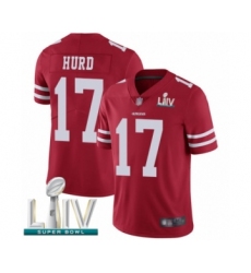 Men's San Francisco 49ers #17 Jalen Hurd Red Team Color Vapor Untouchable Limited Player Super Bowl LIV Bound Football Jersey