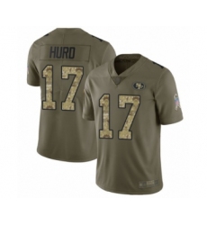 Youth San Francisco 49ers #17 Jalen Hurd Limited Olive Camo 2017 Salute to Service Football Jersey