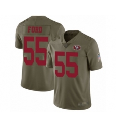 Men's San Francisco 49ers #55 Dee Ford Limited Olive 2017 Salute to Service Football Jersey
